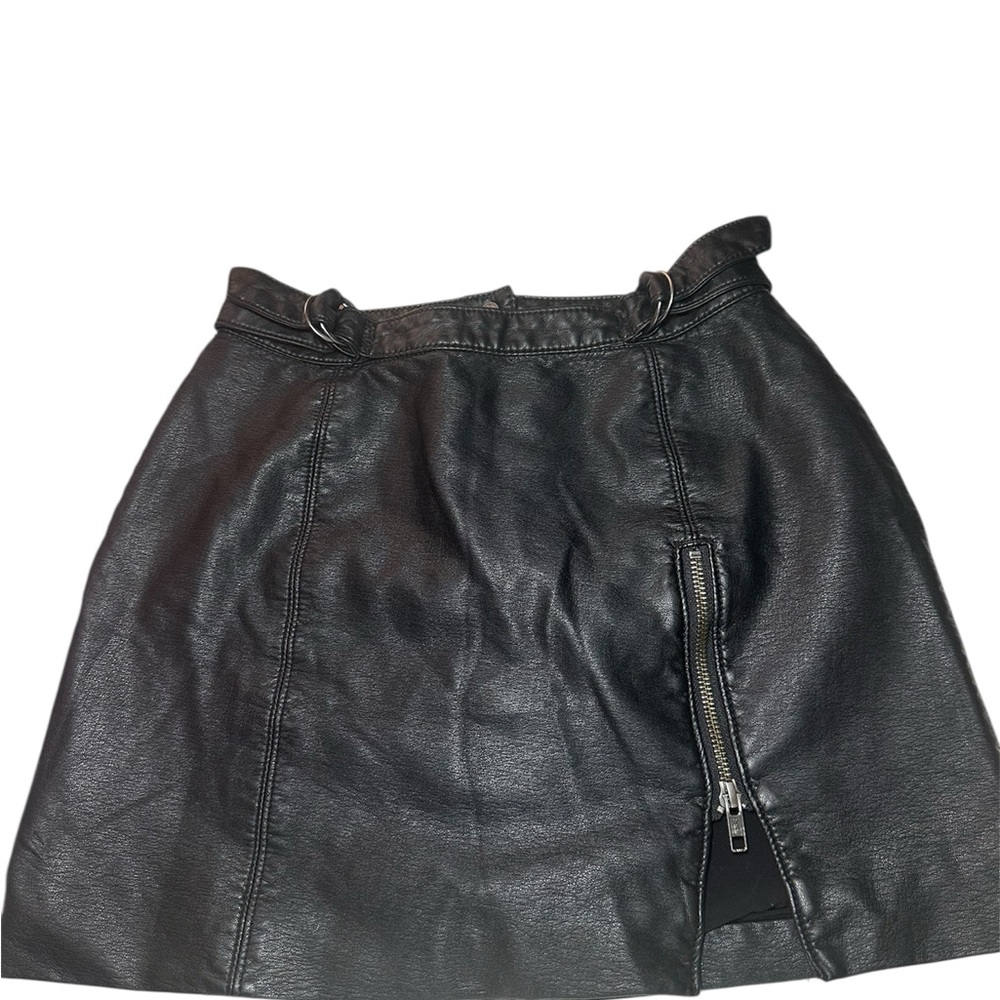Free People Black Asymmetrical A-Line Mini Skirt